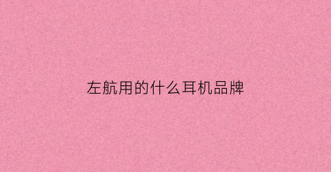 左航用的什么耳机品牌(左航怎么样)