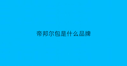 帝邦尔包是什么品牌(帝邦门业官网)