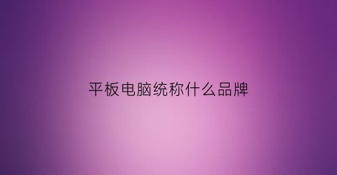 平板电脑统称什么品牌(平板电脑是什么牌子的好)