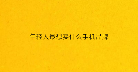 年轻人最想买什么手机品牌(年轻人最想买什么手机品牌好)