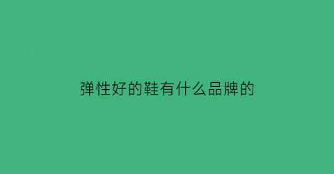 弹性好的鞋有什么品牌的(弹性好的鞋有什么品牌的鞋)