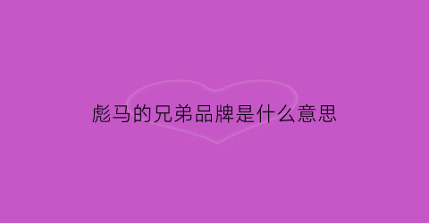 彪马的兄弟品牌是什么意思(彪马的合作品牌)