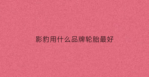 影豹用什么品牌轮胎最好(影豹选装轮胎型号)