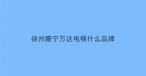 徐州睢宁万达电梯什么品牌(睢宁万达广场哪个单位建设的)