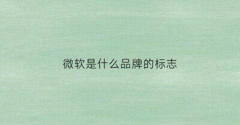 微软是什么品牌的标志(微软是啥牌子)