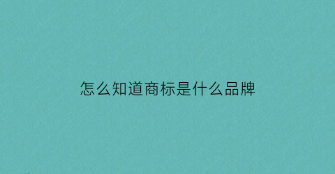 怎么知道商标是什么品牌(如何查询品牌商标是否注册)
