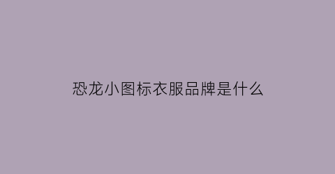 恐龙小图标衣服品牌是什么(恐龙小图标衣服品牌是什么名字)