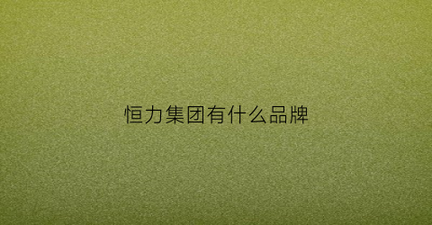 恒力集团有什么品牌(恒力集团有什么品牌的)