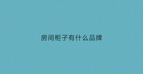 房间柜子有什么品牌(房间的柜子有哪些)