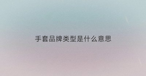 手套品牌类型是什么意思(手套知名品牌)