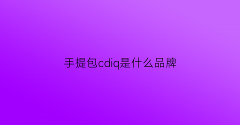 手提包cdiq是什么品牌(手提包品牌logo)