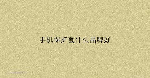 手机保护套什么品牌好(手机保护套哪种好)