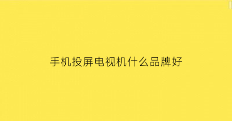 手机投屏电视机什么品牌好(手机投屏到电视哪个app好用)