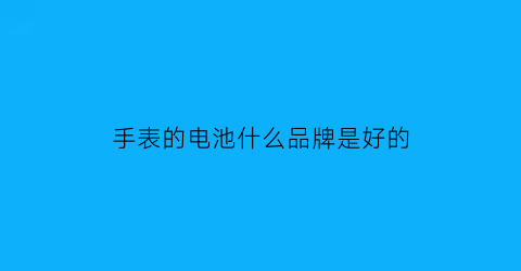 手表的电池什么品牌是好的(手表电池哪个品牌的最好)