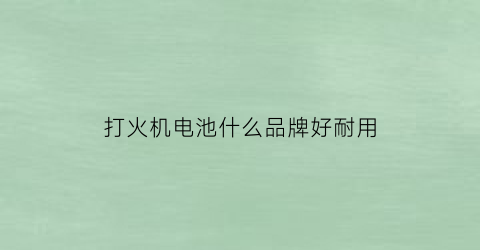 打火机电池什么品牌好耐用(打火机电池是什么电池)