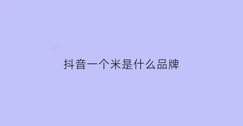 抖音一个米是什么品牌(抖音一米是多少人民币)