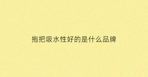 拖把吸水性好的是什么品牌(哪种拖把吸水)