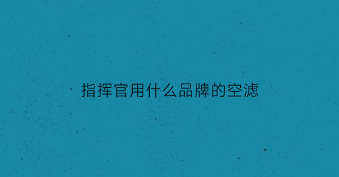 指挥官用什么品牌的空滤(指挥官哪一款值得买)