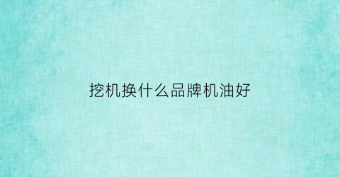 挖机换什么品牌机油好(挖机换什么品牌机油好些)