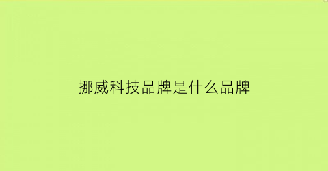挪威科技品牌是什么品牌(挪威技术)