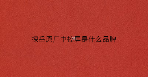 探岳原厂中控屏是什么品牌(探岳中控是哪款主机)