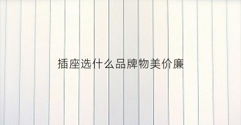 插座选什么品牌物美价廉(插座哪种牌子比较好)