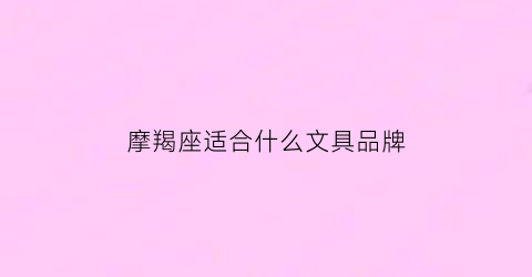摩羯座适合什么文具品牌(摩羯座最适合什么鞋子)