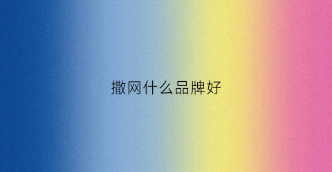 撒网什么品牌好(哪种撒网最实实用)