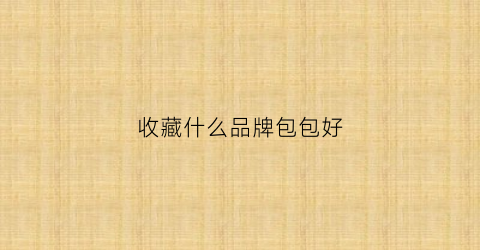 收藏什么品牌包包好(收藏什么品牌包包好一点)