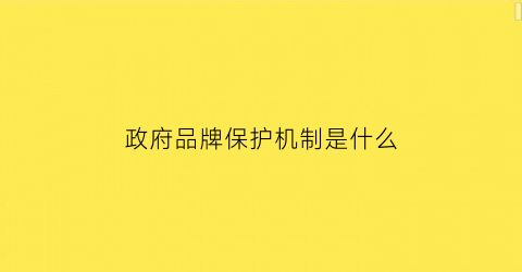 政府品牌保护机制是什么