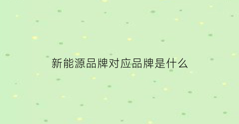 新能源品牌对应品牌是什么(各大新能源品牌优缺点)