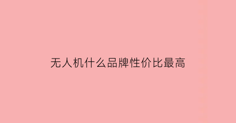 无人机什么品牌性价比最高(无人机什么牌子性价比高)