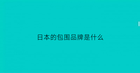 日本的包围品牌是什么(日本背后的包包的起源)
