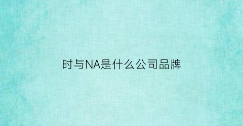 时与NA是什么公司品牌(时与什么意思)