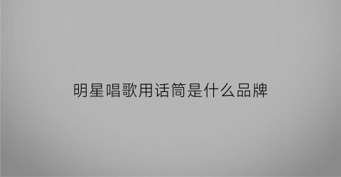 明星唱歌用话筒是什么品牌