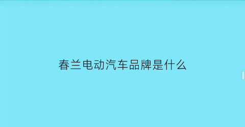 春兰电动汽车品牌是什么(春兰电动汽车品牌是什么牌子)