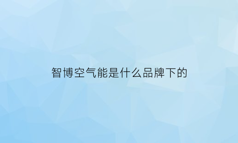 智博空气能是什么品牌下的