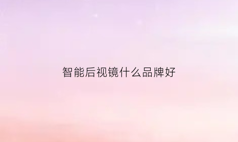 智能后视镜什么品牌好(智能后视镜知乎)