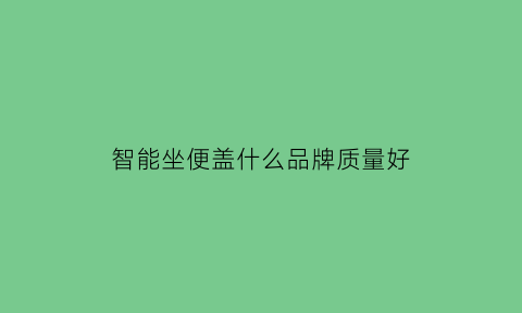 智能坐便盖什么品牌质量好