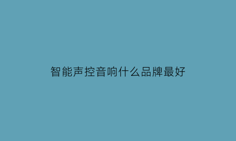 智能声控音响什么品牌最好