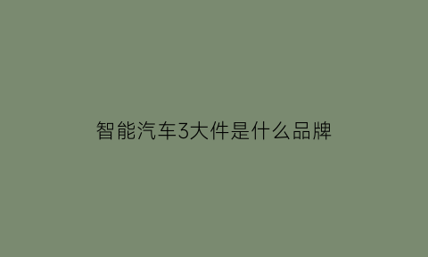 智能汽车3大件是什么品牌(智能汽车的第三个层次是什么)