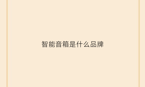 智能音箱是什么品牌