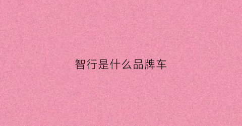 智行是什么品牌车(智行汽车怎么样)