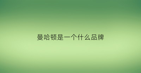 曼哈顿是一个什么品牌(曼哈顿男装是哪国品牌)