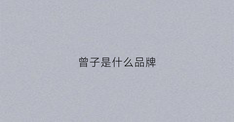 曾子是什么品牌(曾子是干嘛的)