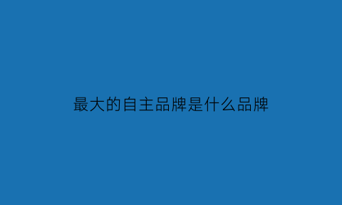 最大的自主品牌是什么品牌(中国最大的自主品牌汽车)