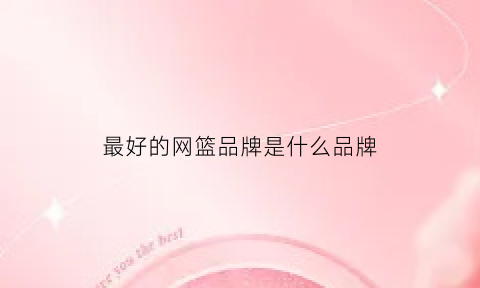 最好的网篮品牌是什么品牌