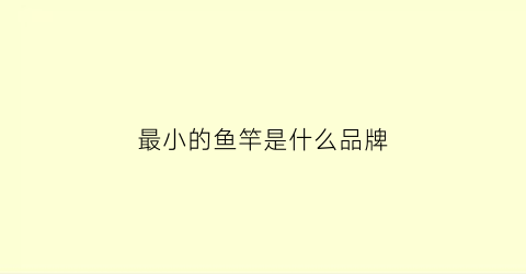 最小的鱼竿是什么品牌