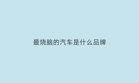 最烧脑的汽车是什么品牌(最烧脑的专业是什么)