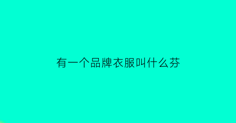 有一个品牌衣服叫什么芬(有个芬的品牌叫什么)